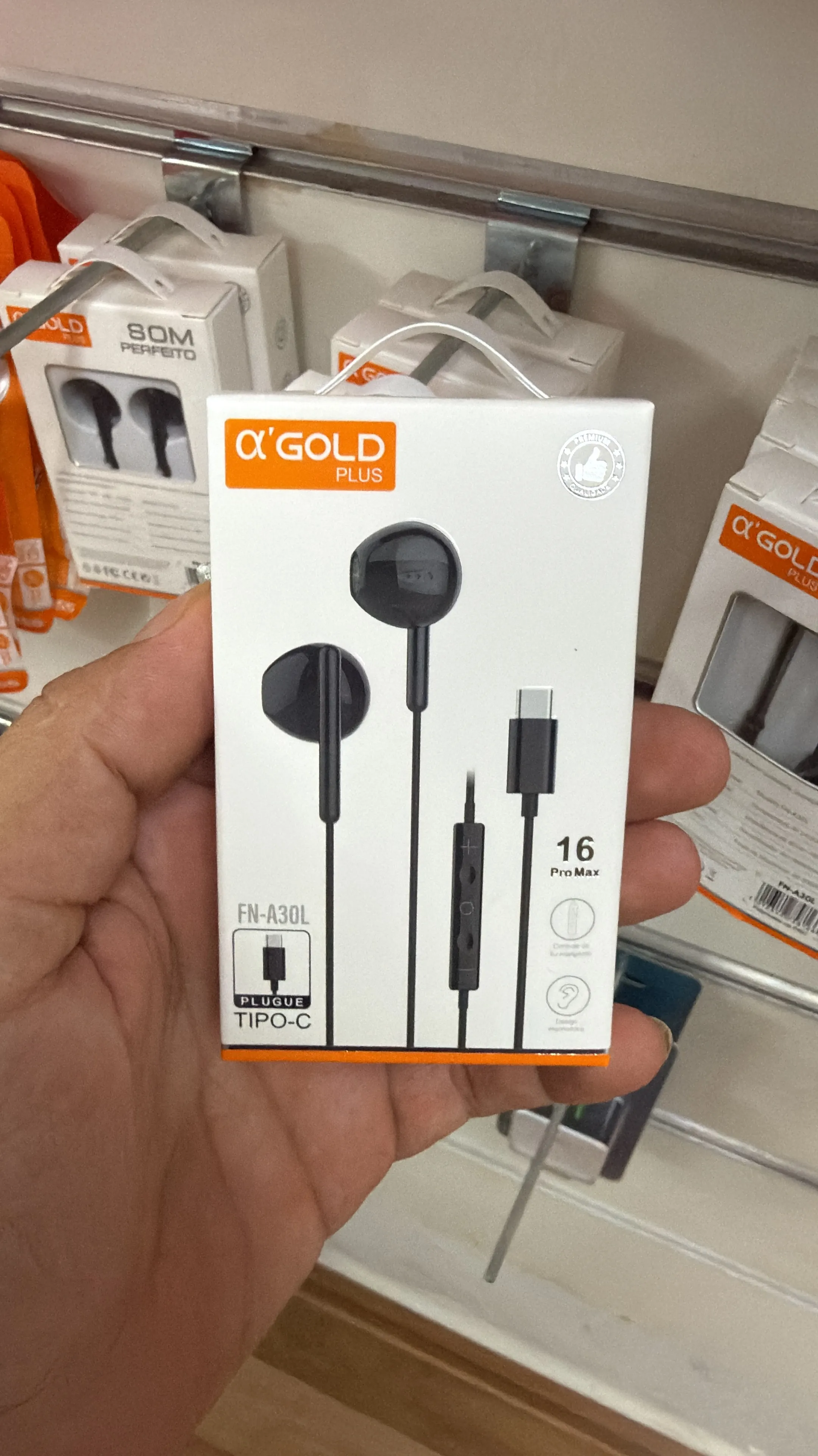 Fone de Ouvido Intra-Auricular Tipo-C A'Gold